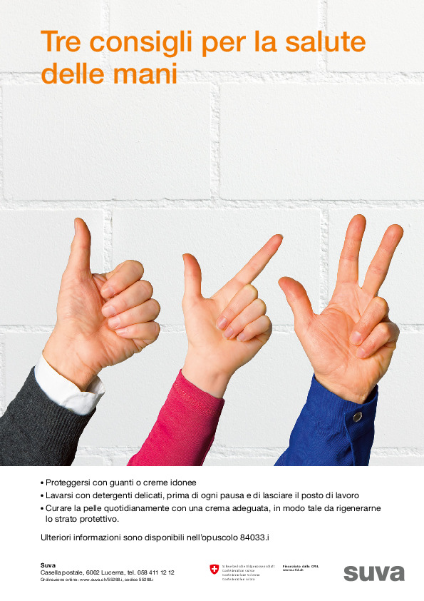 Manifesto: cura e protezione corrette delle mani